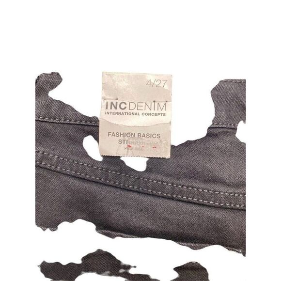 INC Rhinestone Jeans Women's 27 SMALL Black High-Rise Straight Pockets NWOT - Picture 7 of 16